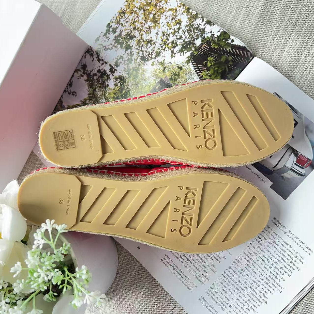 KENZO Tiger cloth espadrilles Size38