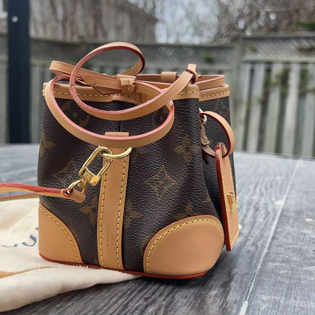 Louis Vuitton Monogram Coated Canvas Nano Noe Purse Brown
