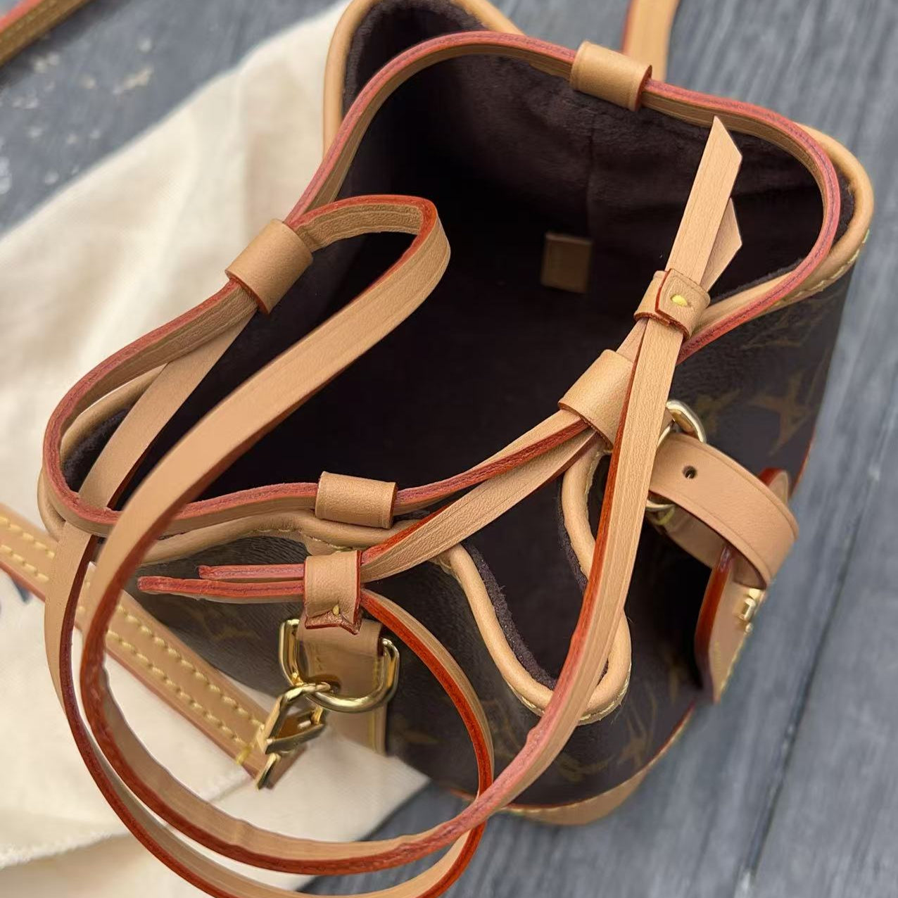 Louis Vuitton Monogram Coated Canvas Nano Noe Purse Brown