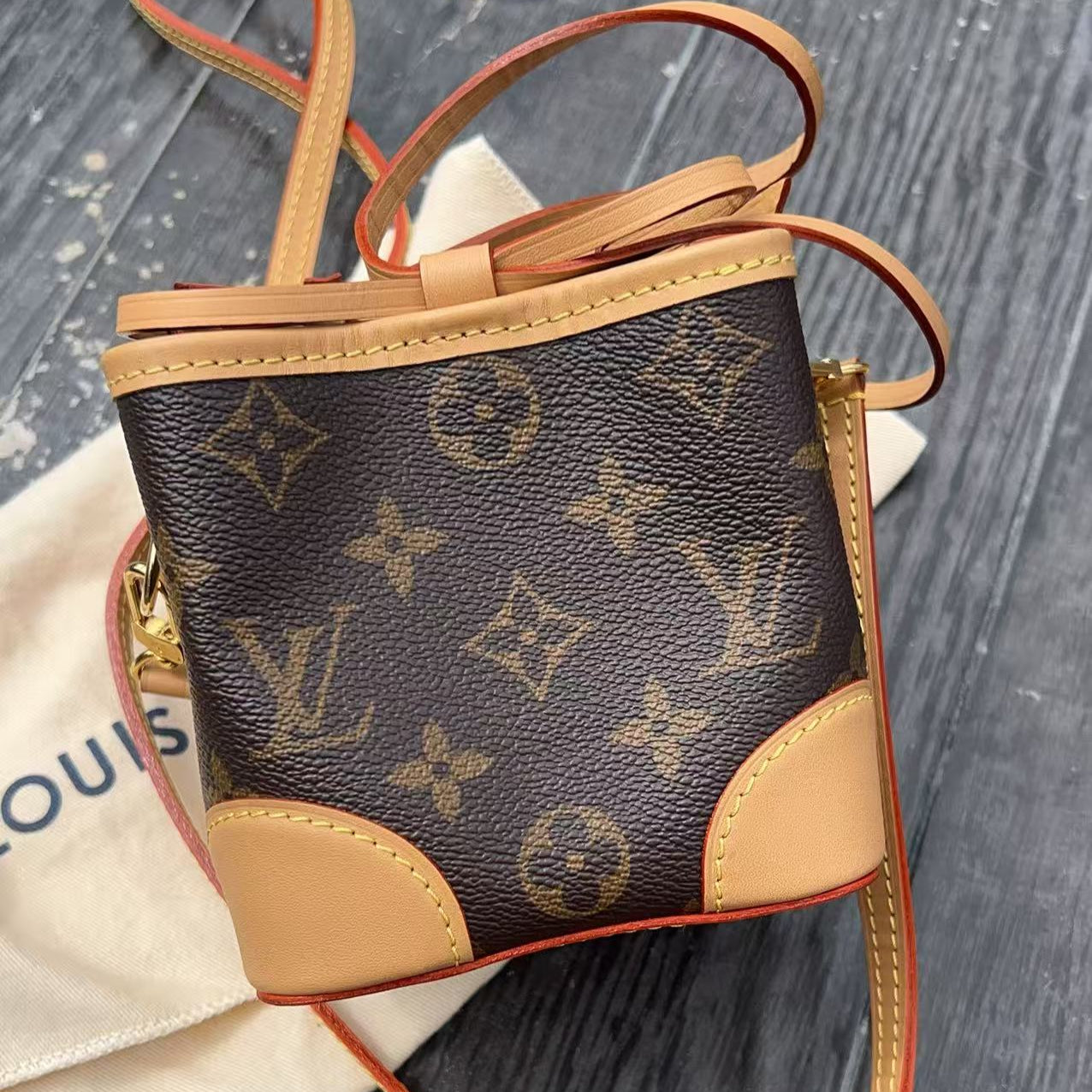 Louis Vuitton Monogram Coated Canvas Nano Noe Purse Brown