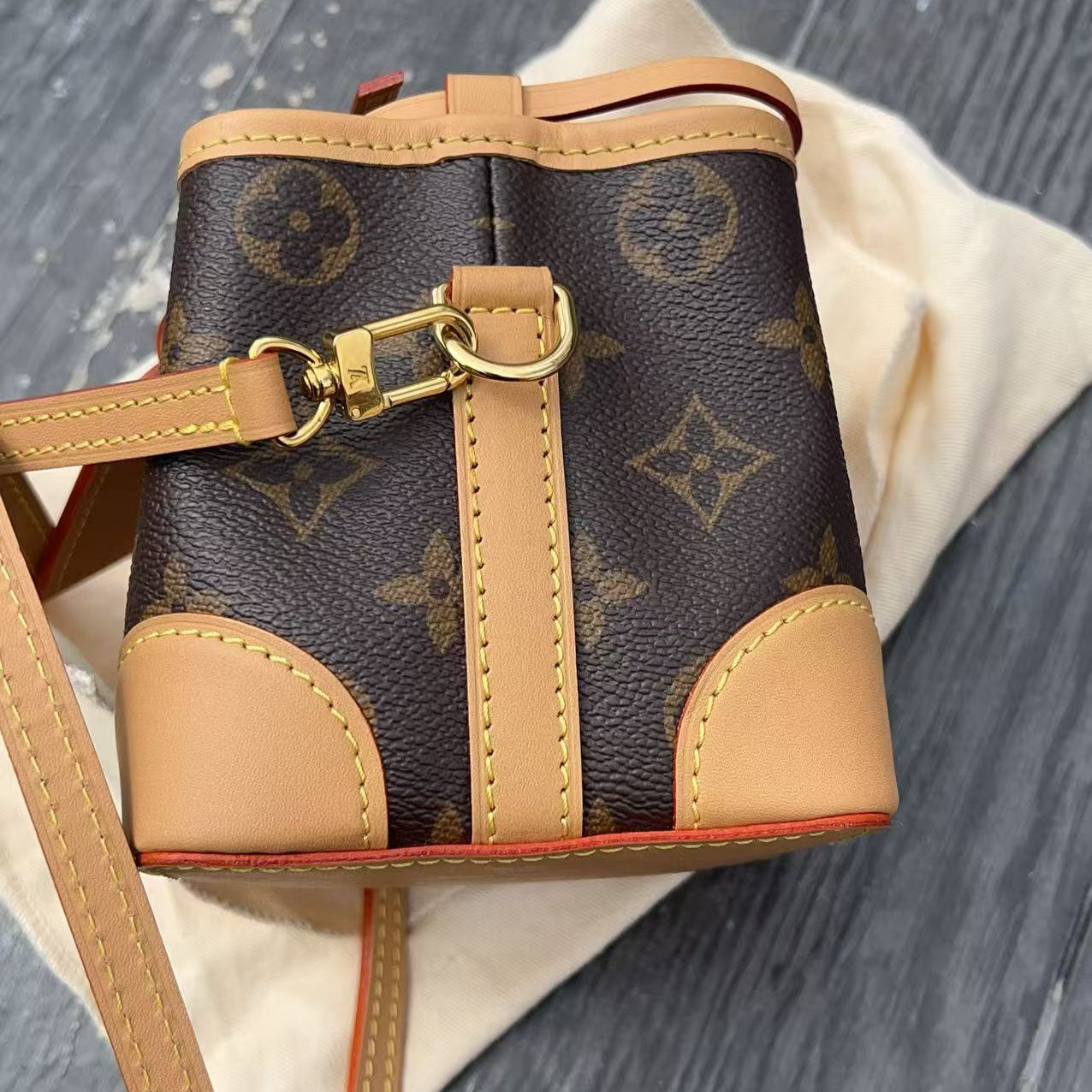 Louis Vuitton Monogram Coated Canvas Nano Noe Purse Brown