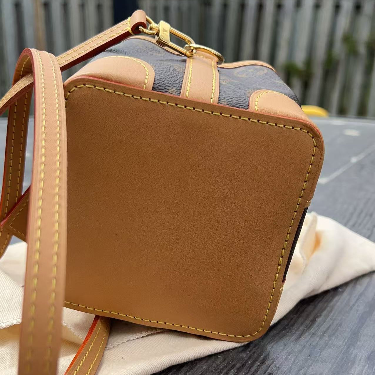 Louis Vuitton Monogram Coated Canvas Nano Noe Purse Brown