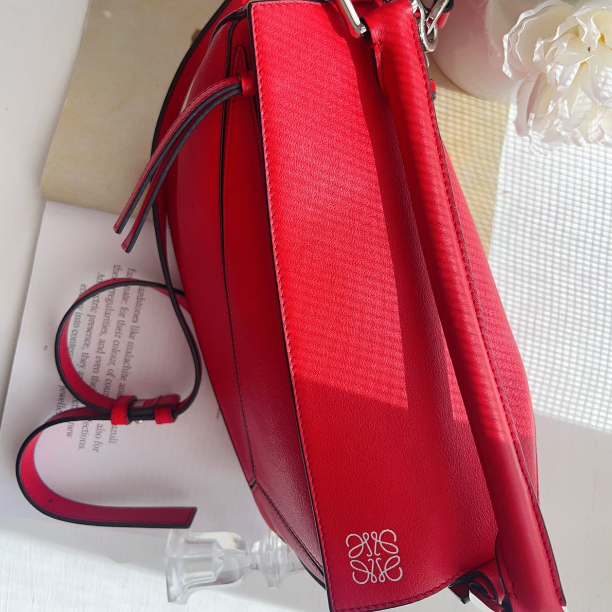 Loewe Calfskin Small Puzzle Bag Scarlet