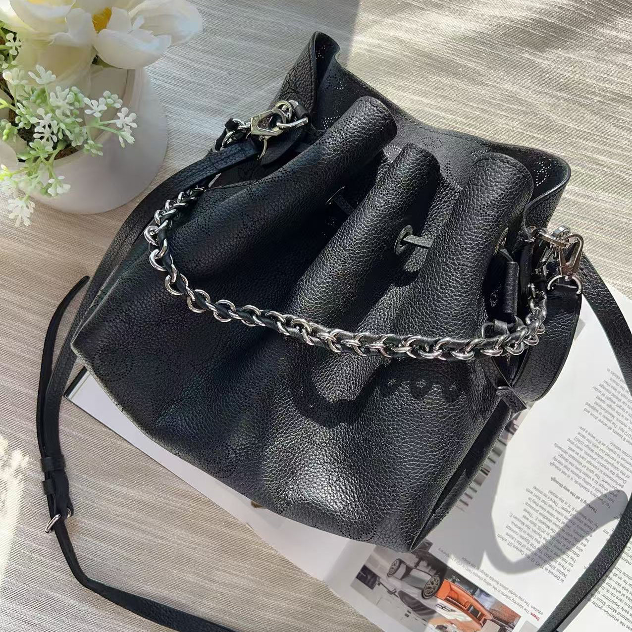 Louis Vuitton Bella Bucket Bag in Black