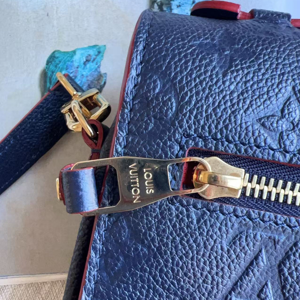 Louis Vuitton Empreinte Pochette Metis Marine Rouge