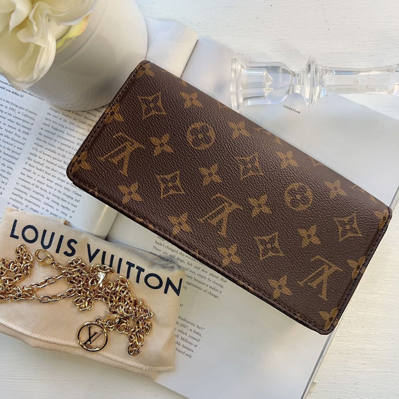 Louis Vuitton Monogram Canvas Lily Wallet On Chain New