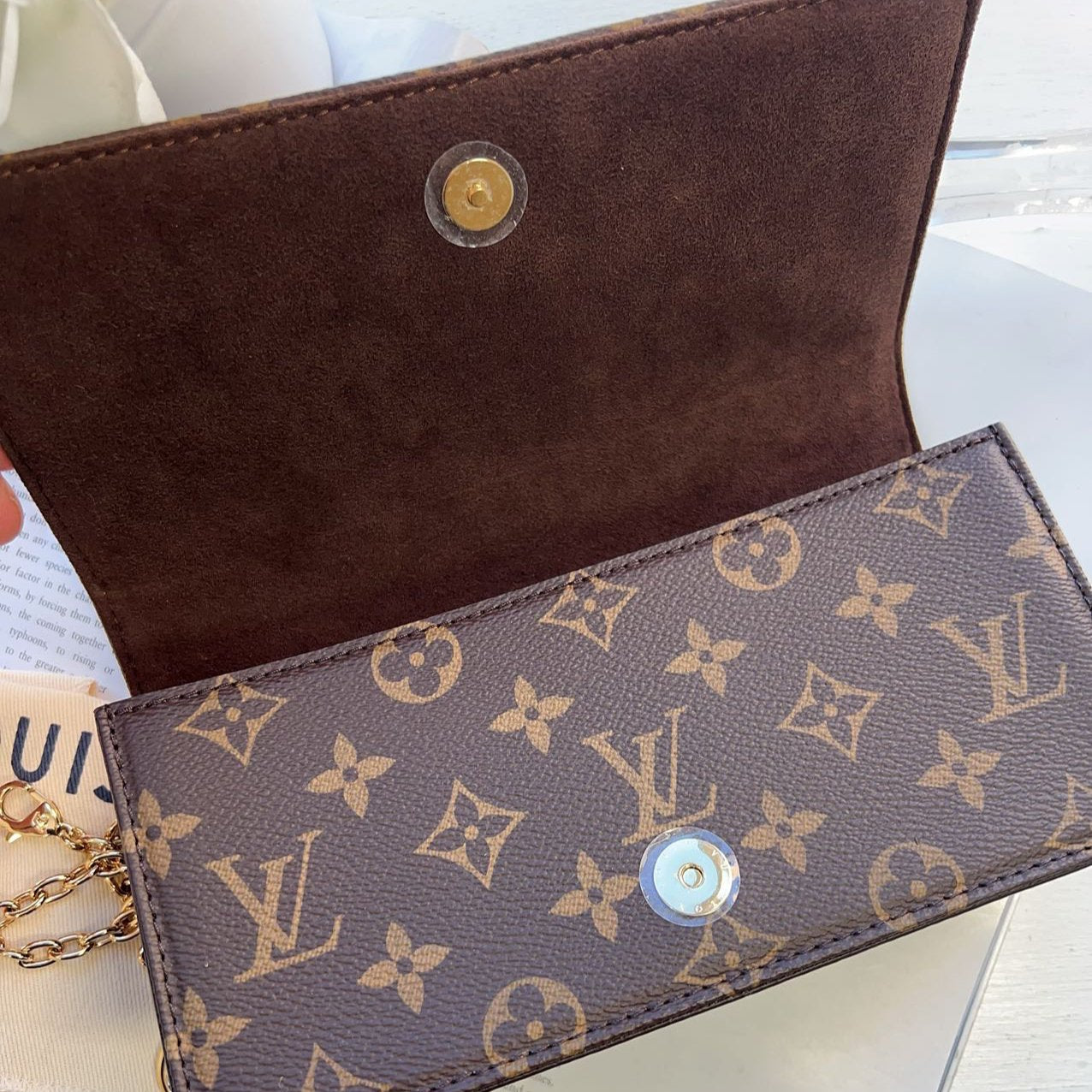 Louis Vuitton Monogram Canvas Lily Wallet On Chain New