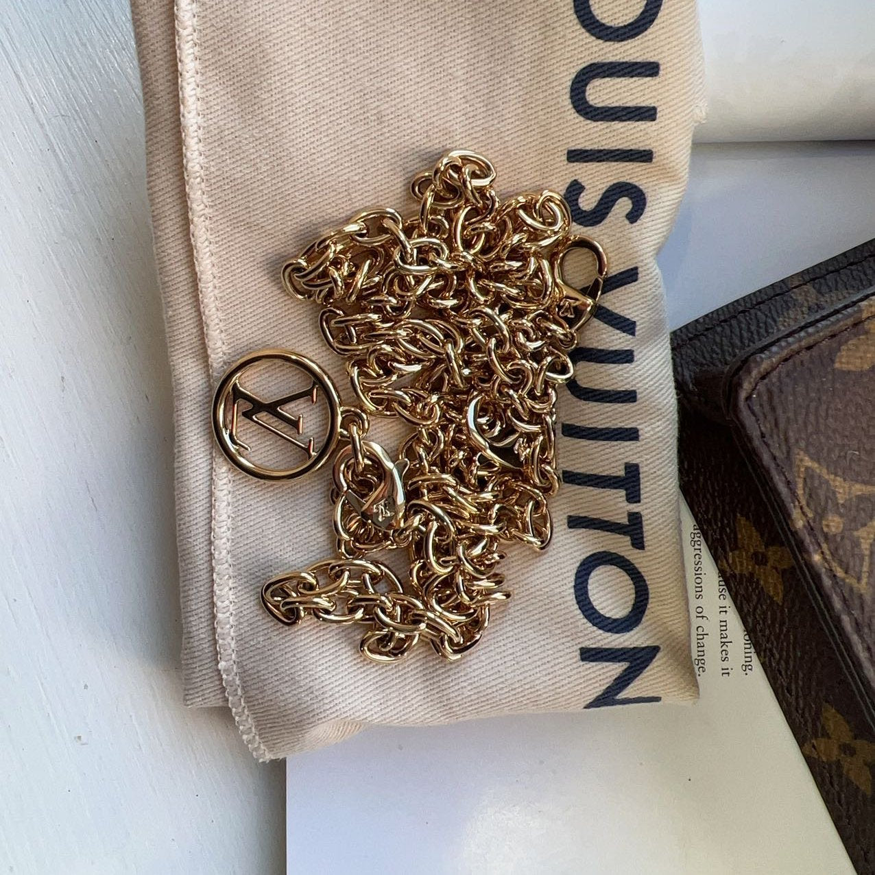 Louis Vuitton Monogram Canvas Lily Wallet On Chain New