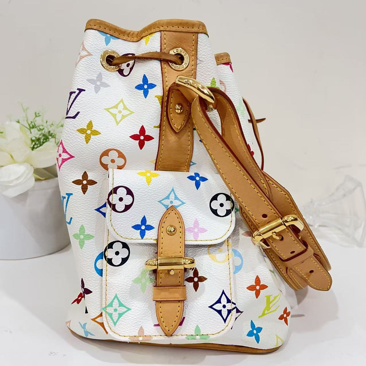 Louis Vuitton Multicolor Petit Noe in White