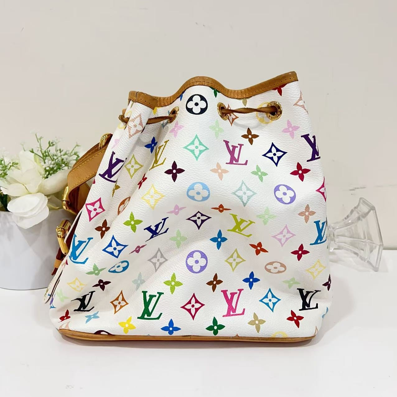 Louis Vuitton Multicolor Petit Noe in White
