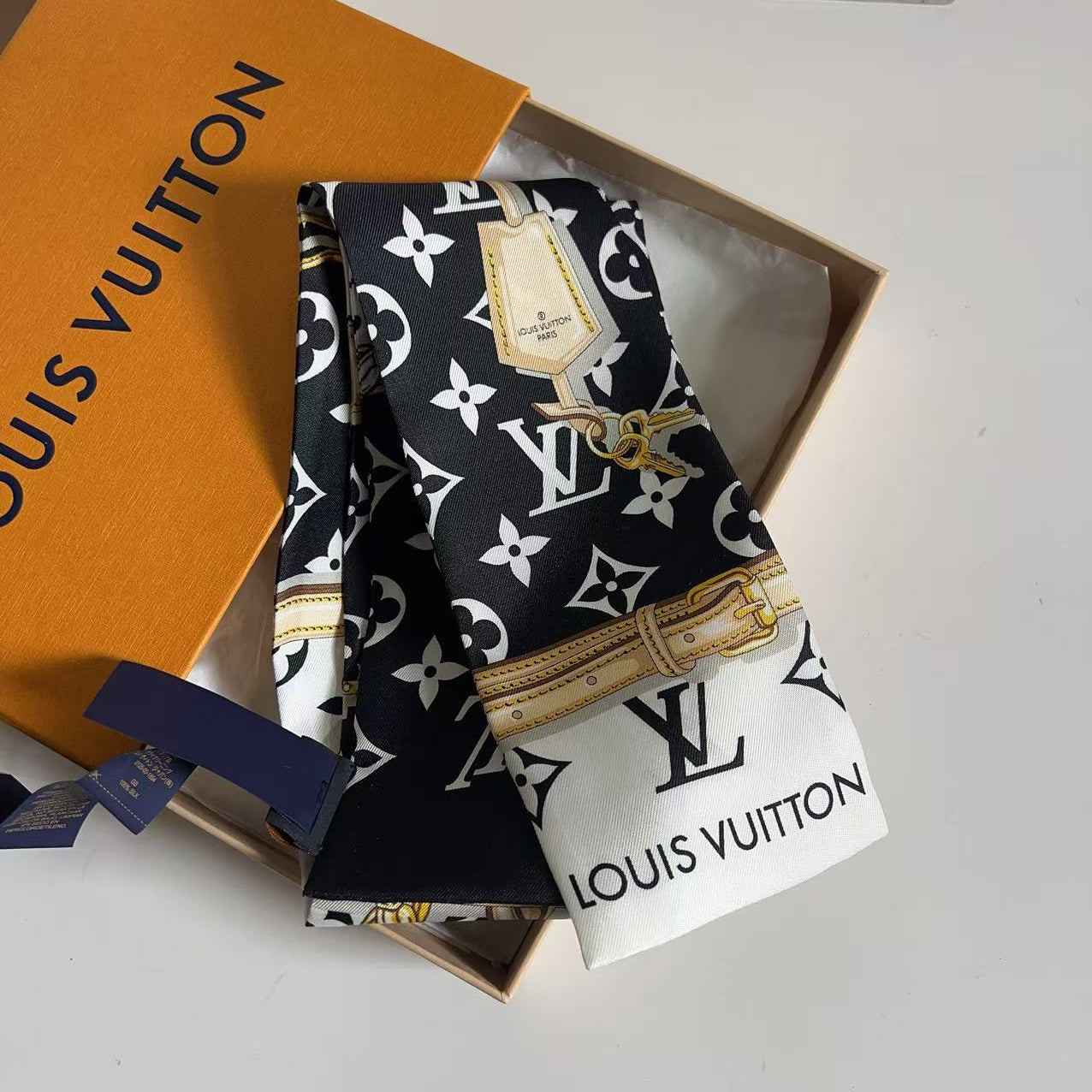 Silk Monogram Confidential Bandeau Black