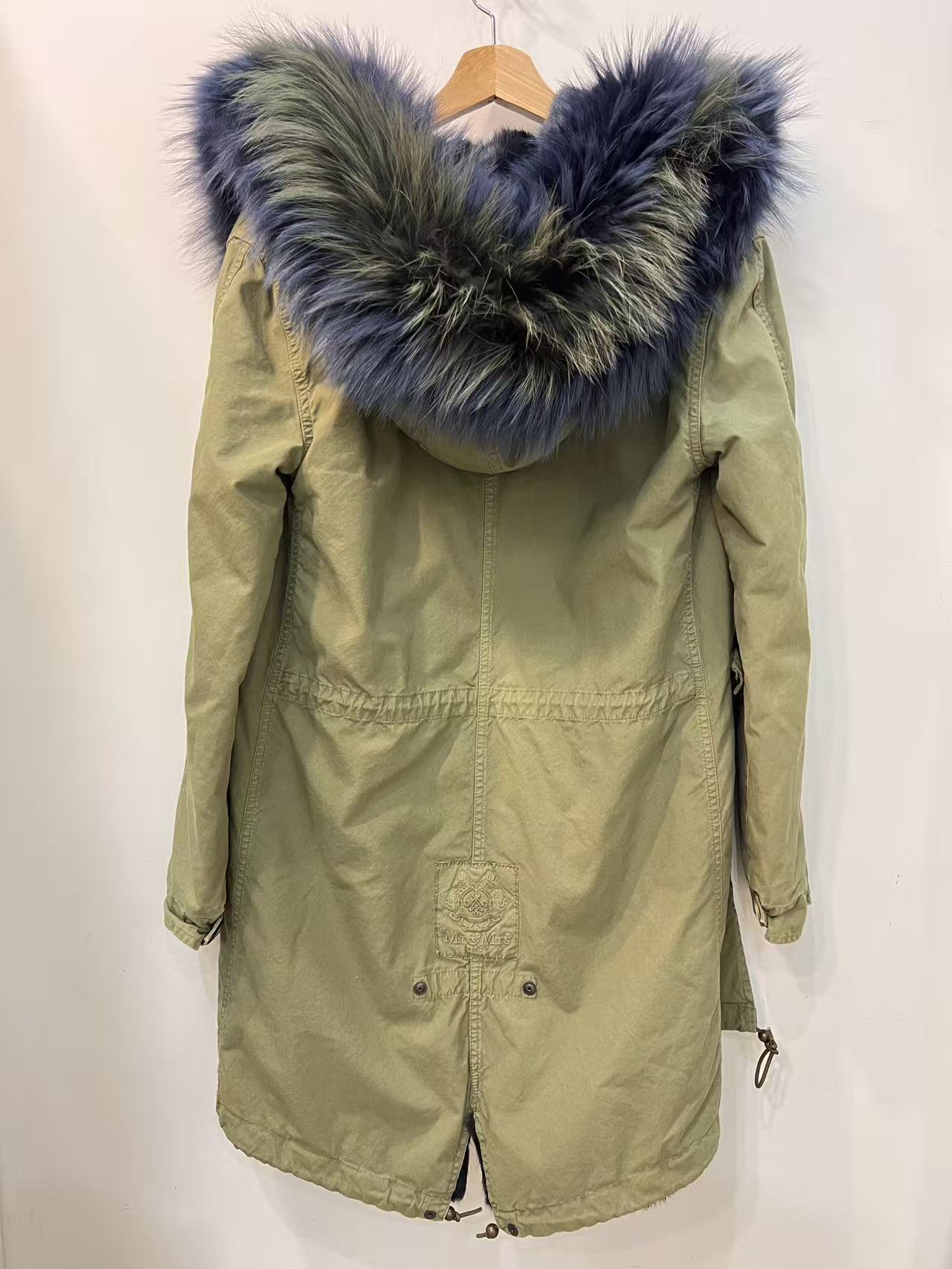 MR & MRS ITALY Green Quilted Parka w/ Fur Hood, size S