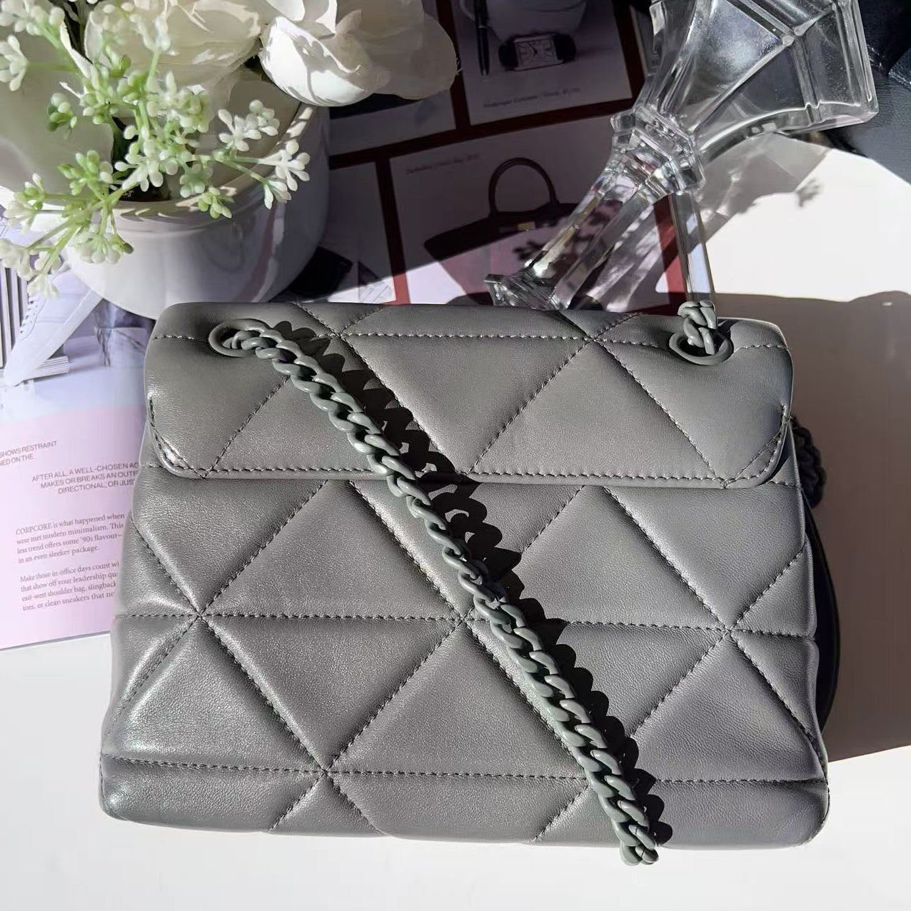 Prada Quilted Triangle Stitched Spectrum Bag Small
