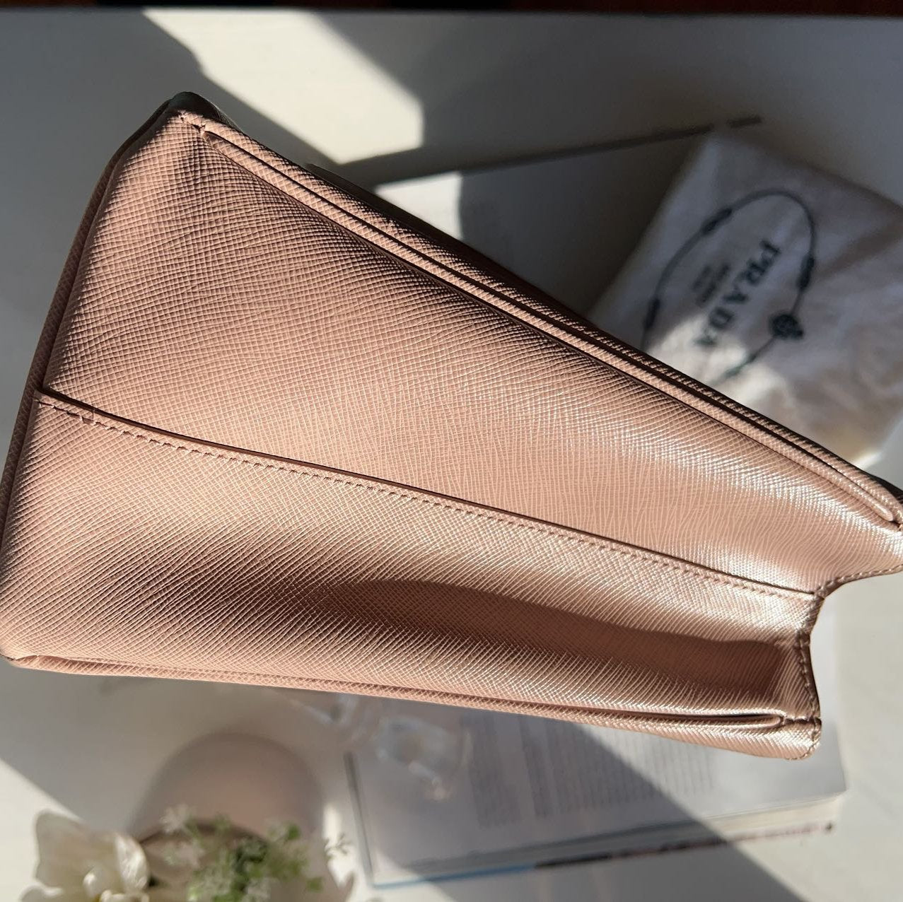 Prada Saffiano Medium Tote Cammeo