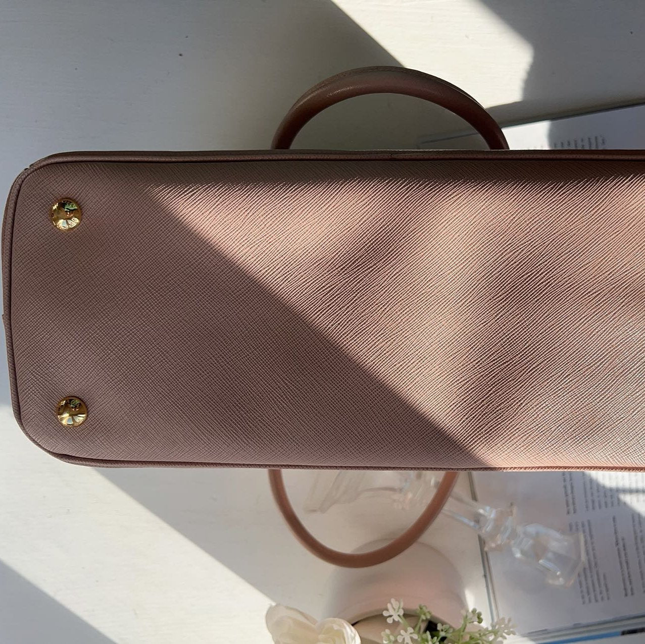 Prada Saffiano Medium Tote Cammeo