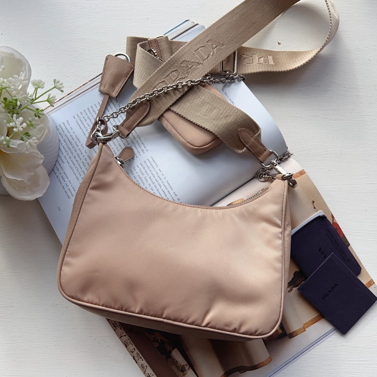 Prada Saffiano Re-Edition 2005 Bag Neutrals