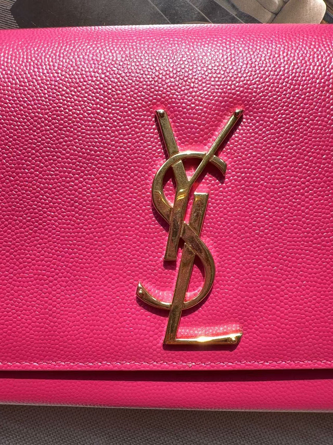 Saint Laurent Hot Pink Cassandre Leather Clutch Bag LP