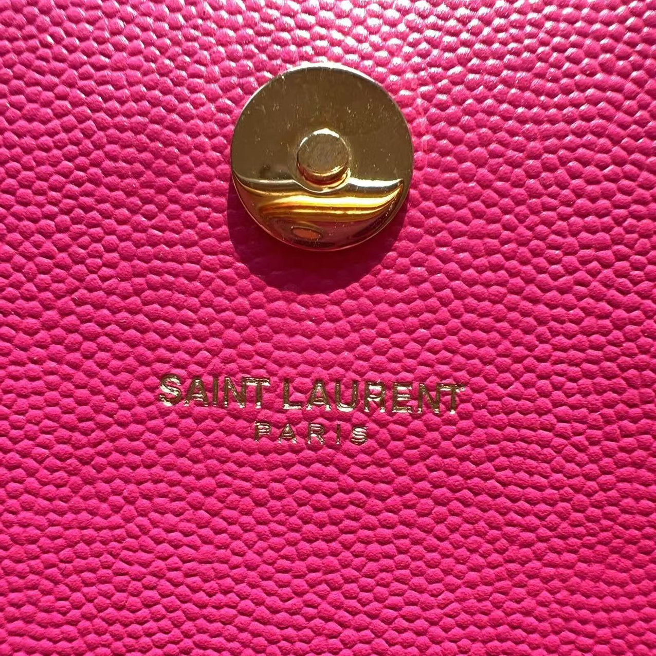 Saint Laurent Hot Pink Cassandre Leather Clutch Bag LP