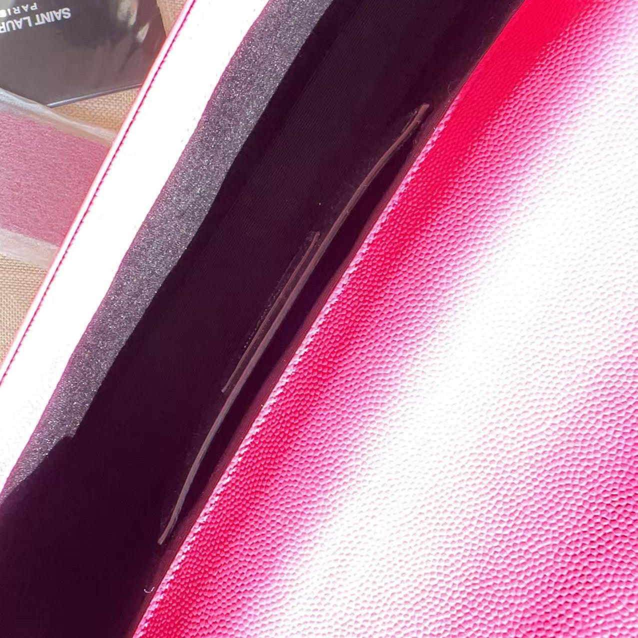 Saint Laurent Hot Pink Cassandre Leather Clutch Bag LP
