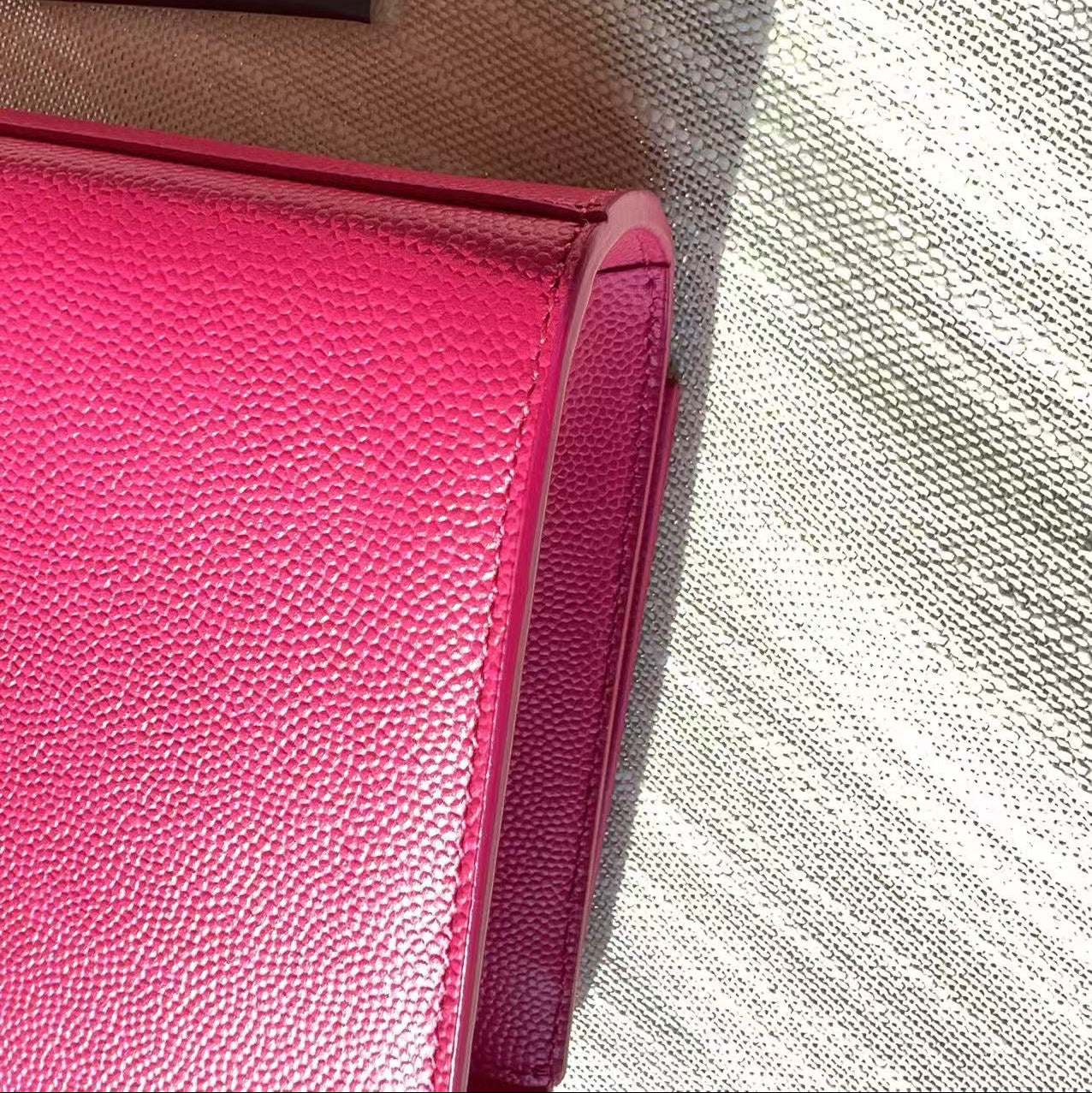 Saint Laurent Hot Pink Cassandre Leather Clutch Bag LP