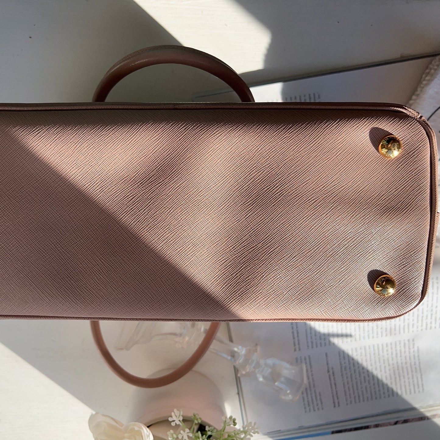 Prada Saffiano Medium Tote Cammeo