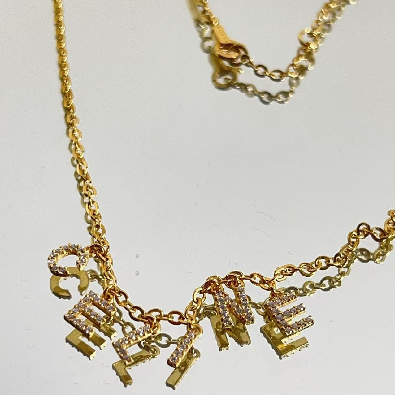 Celine Paris Strass in brass necklace with gold finished and Crystal
