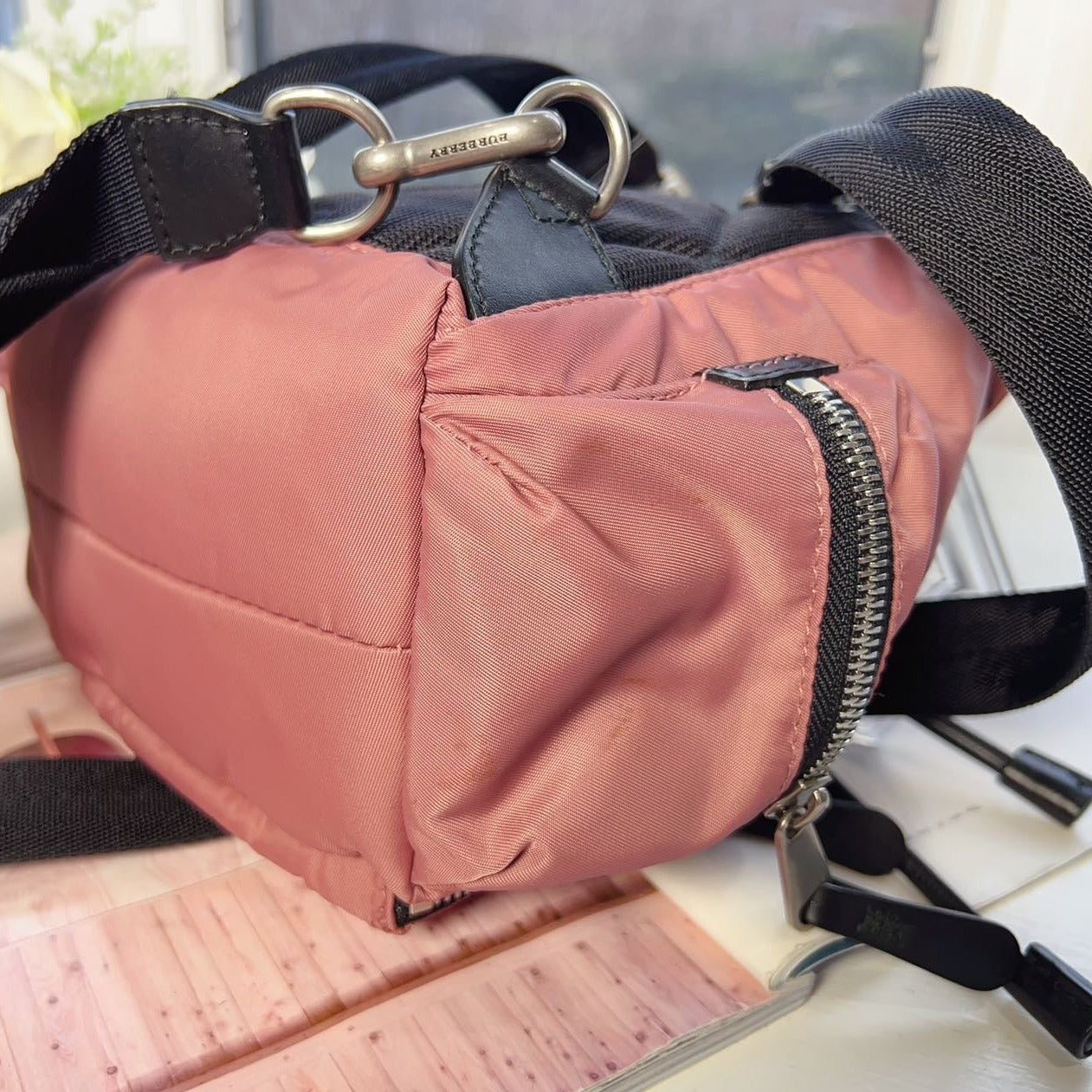 Burberry Nylon Mini Backpack Pink
