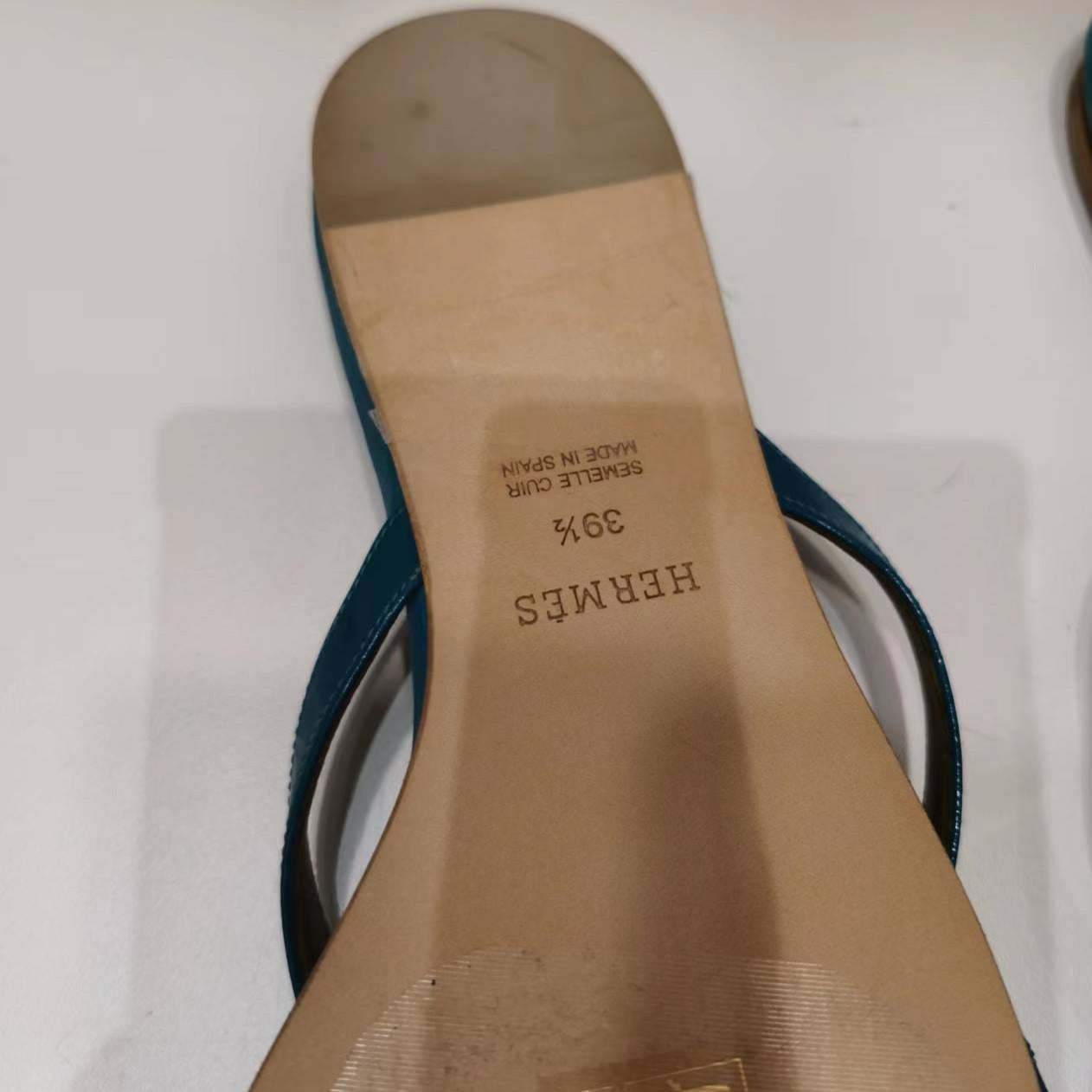 Hermès CDC Corfu Leather Sandal Blue New size39.5