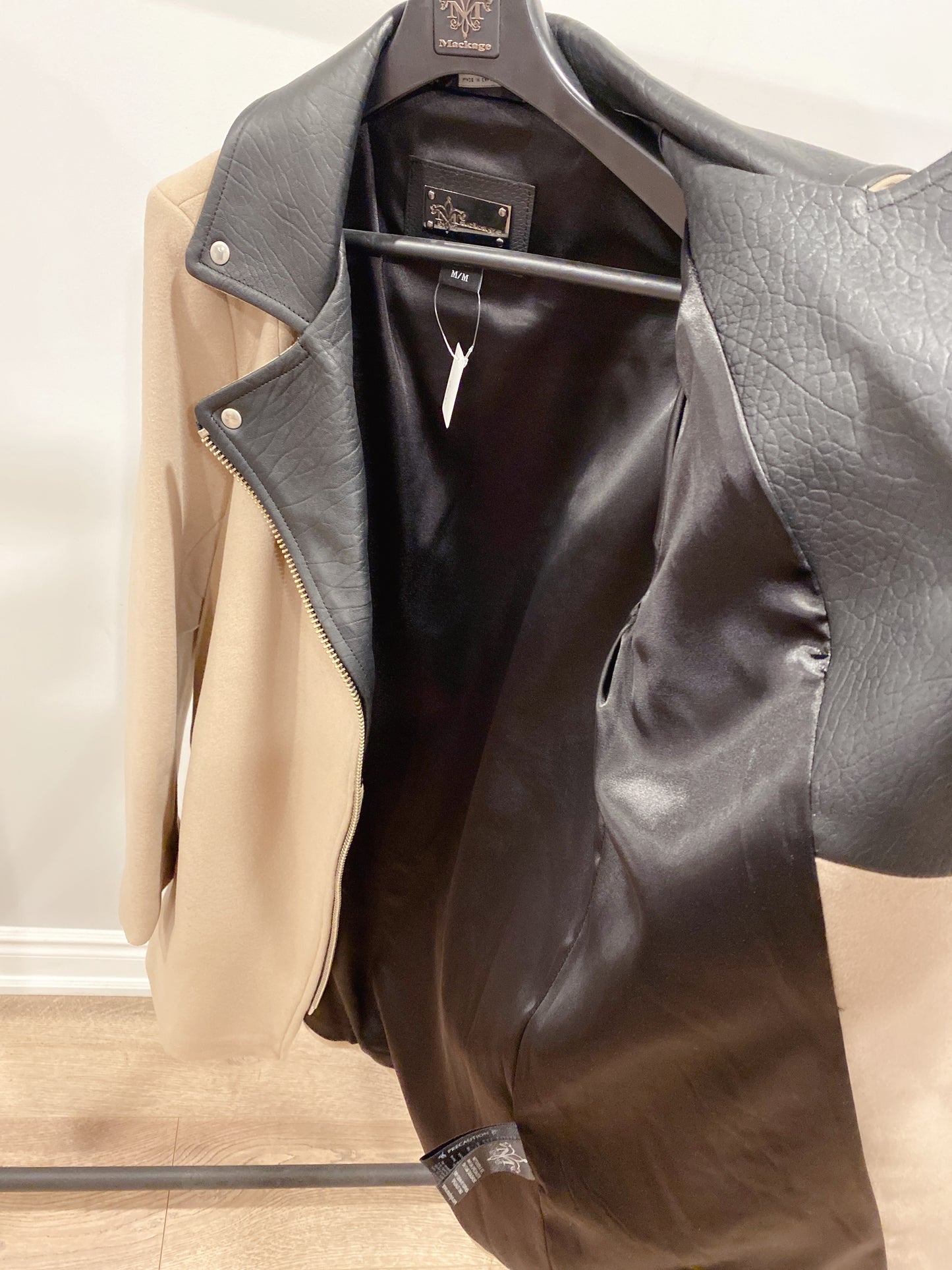 Mackage Leather/wool Coat SizeM