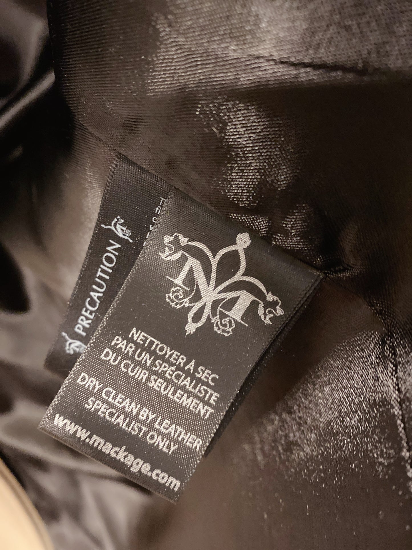 Mackage Leather/wool Coat SizeM