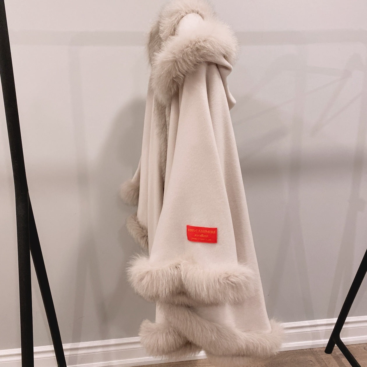 Balmain Cashmere Fur Coat New