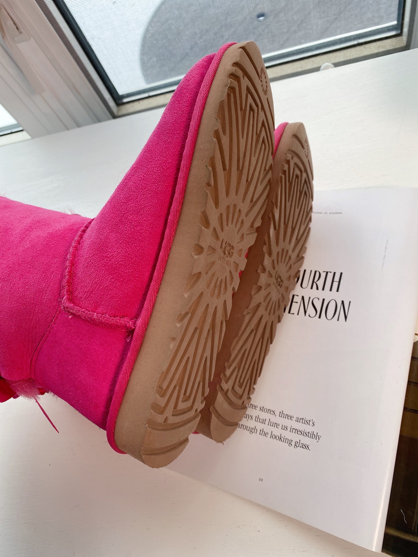 Ugg Bailey Bow Boots Hot Pink New Size36
