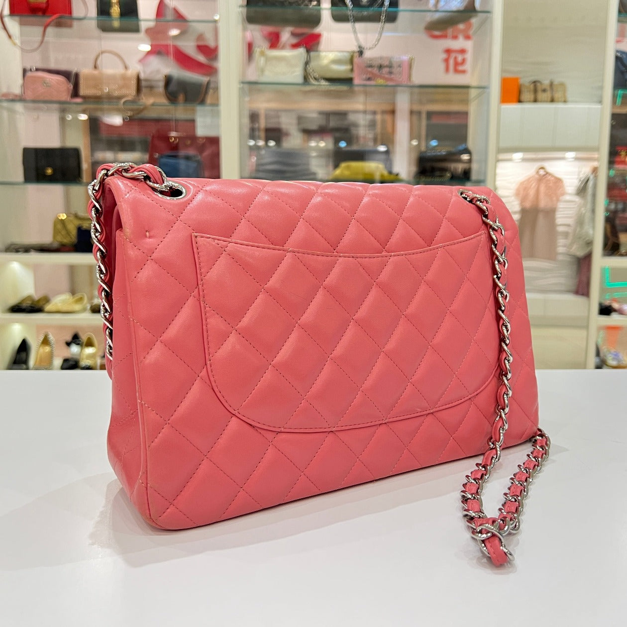 Chanel Lambskin Quilted Jumbo Double Flap Pink - luxhub.ca