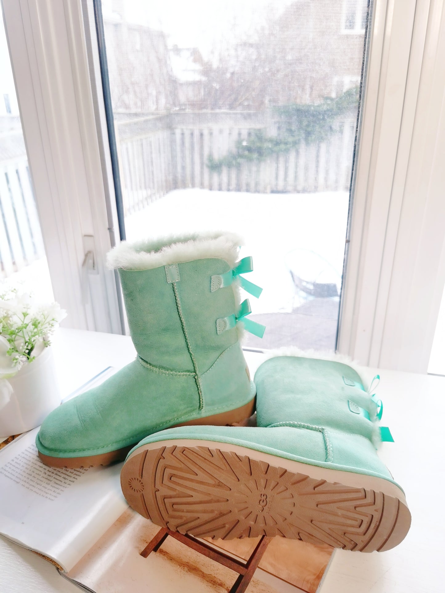 Ugg Bailey Bow - Tiffany Blue Size36 New