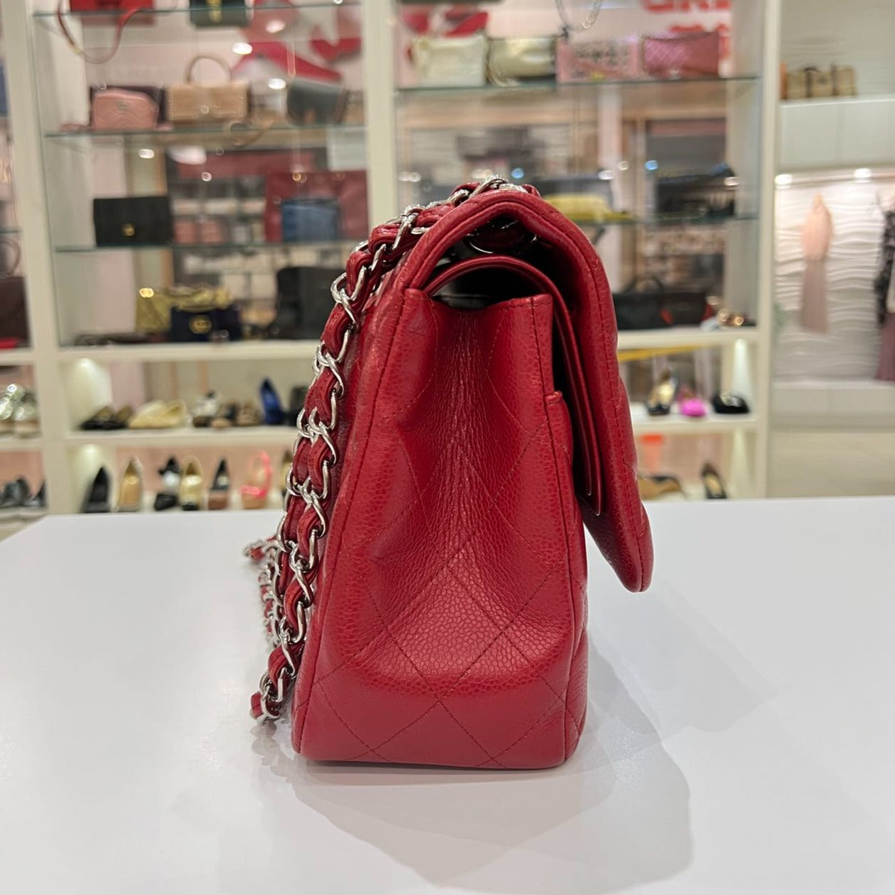 Chanel Caviar Quilted Jumbo Double Flap Red - luxhub.ca