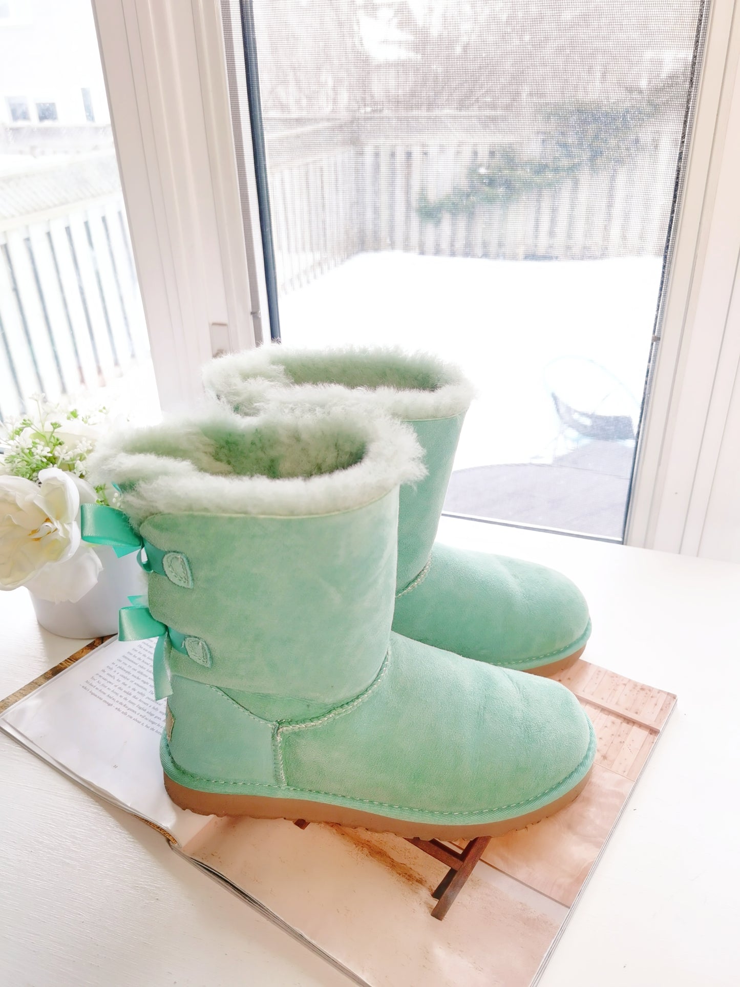 Ugg Bailey Bow - Tiffany Blue Size36 New