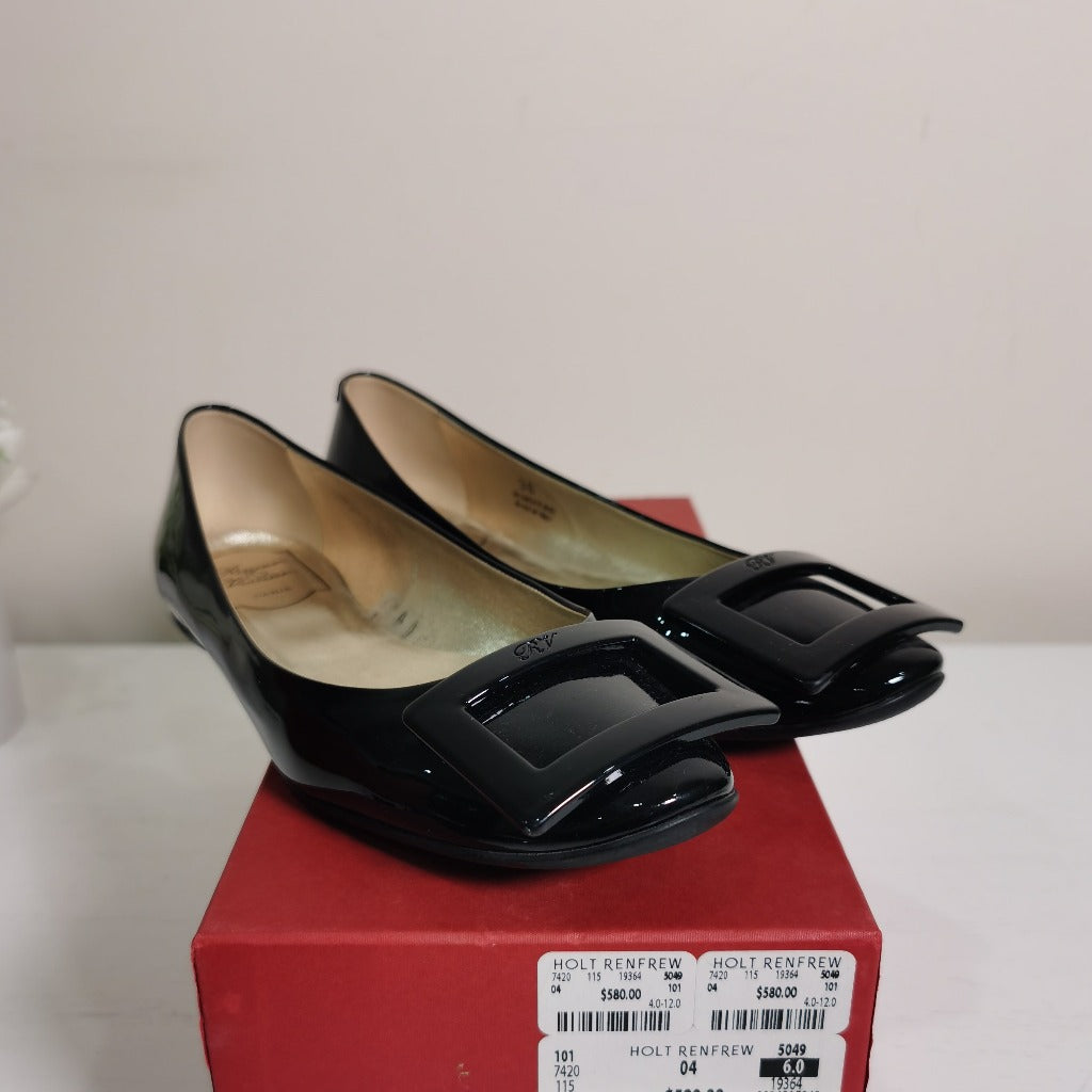 Roger Vivier Patent Gomme Ballerine Flats Size36