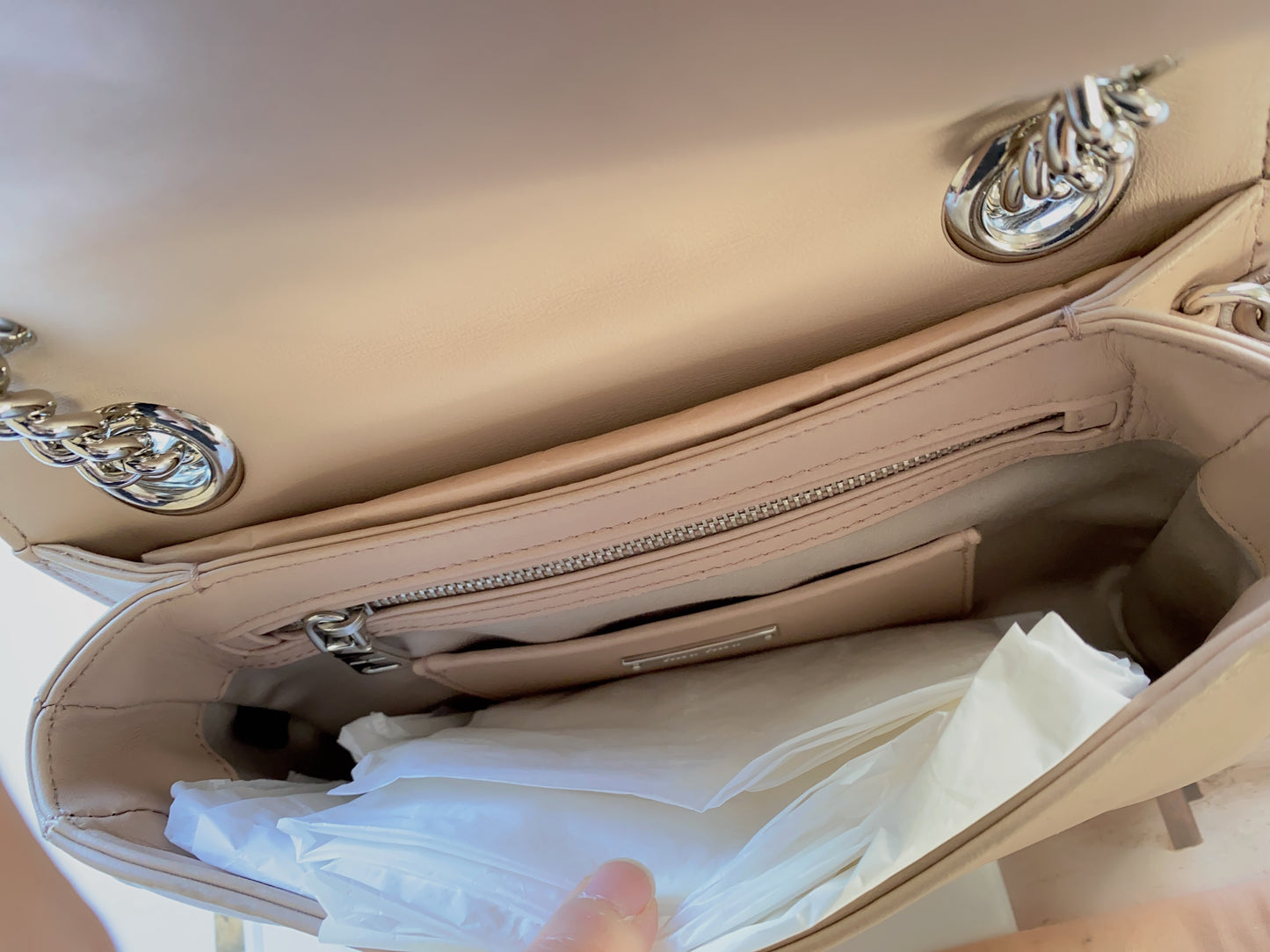 MIU MIU Nappa Matelasse Club Shoulder Bag Cammeo