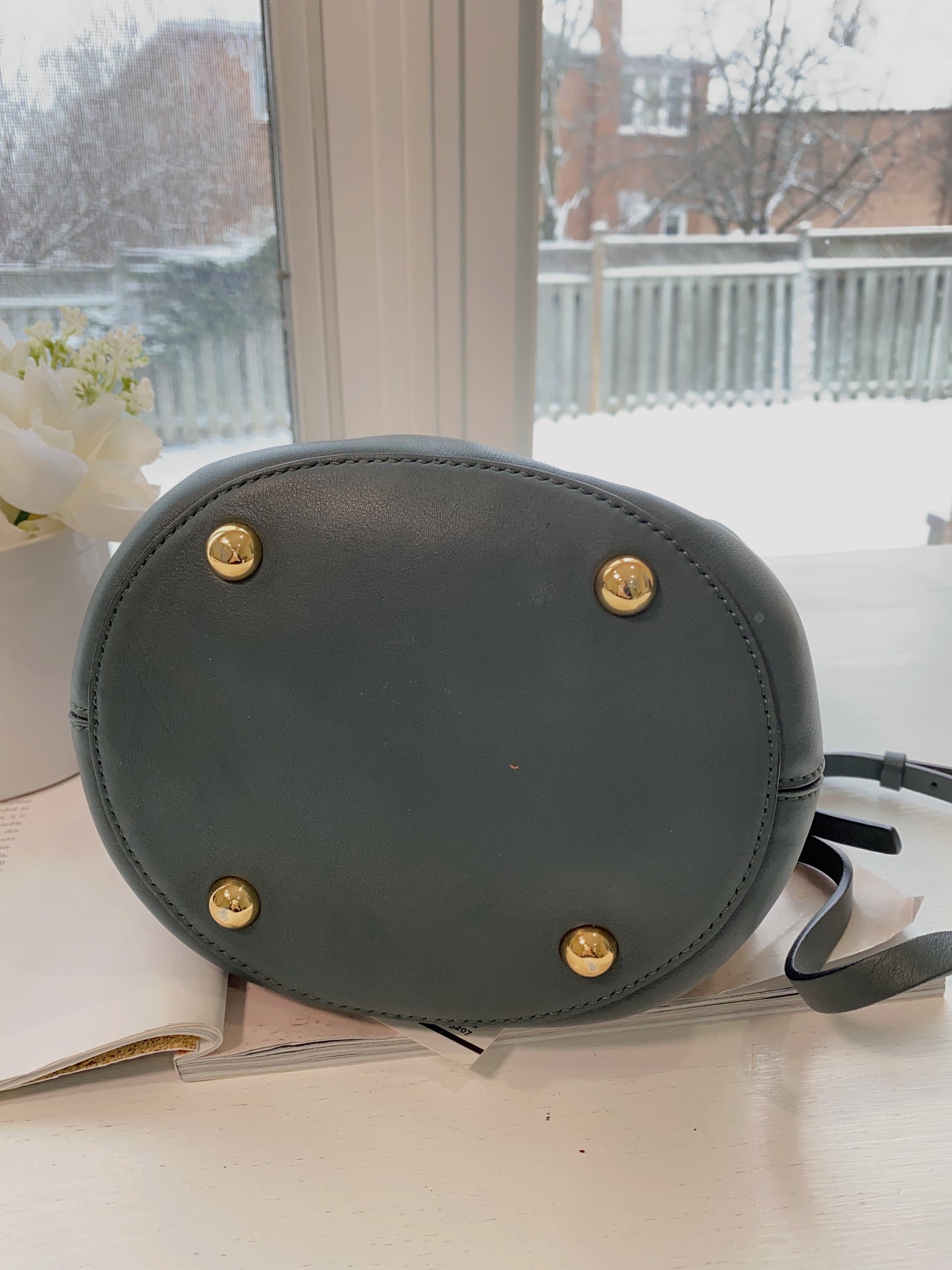 MARNI Smooth Leather Pannier Bucket Bag.