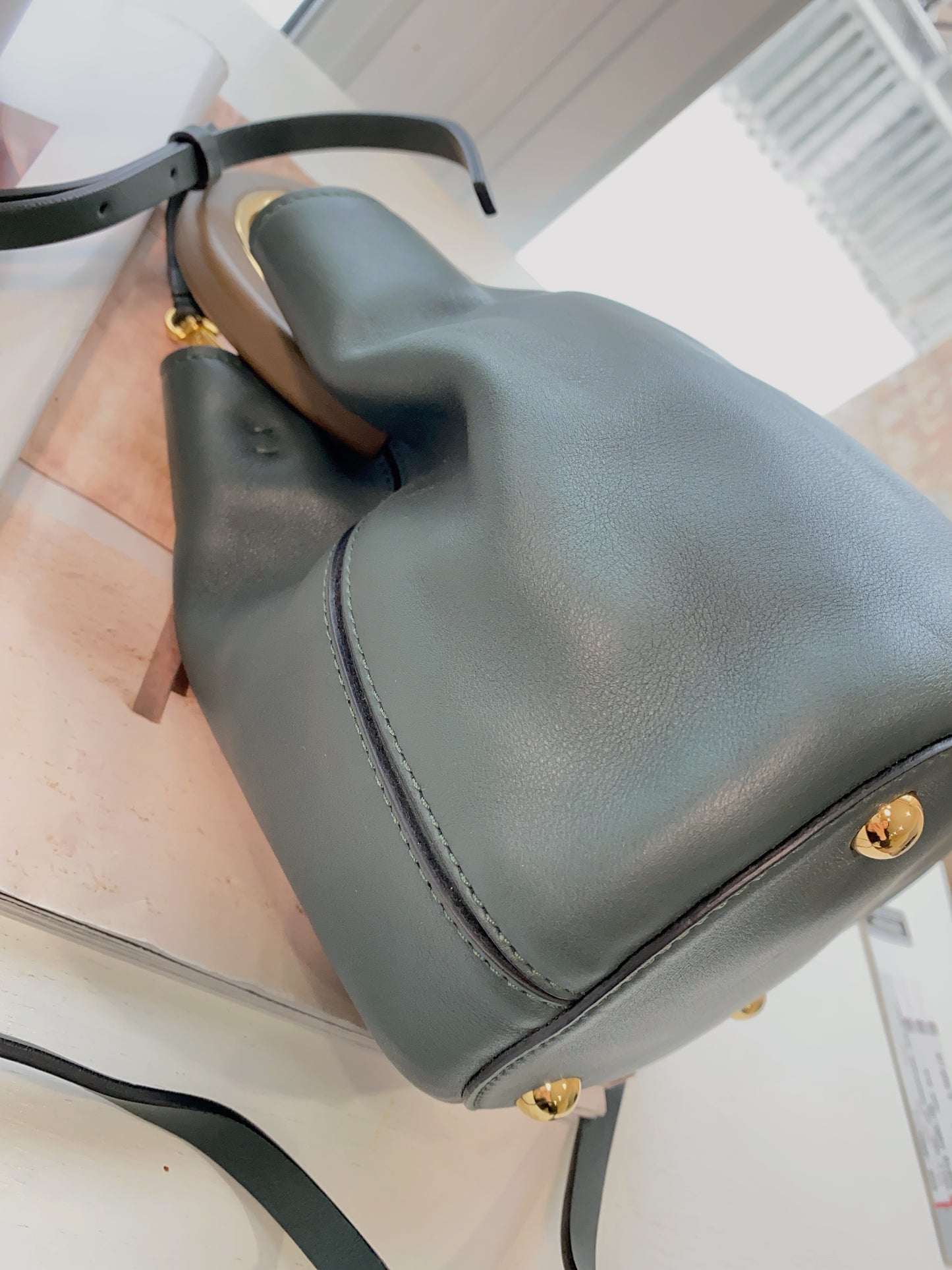 MARNI Smooth Leather Pannier Bucket Bag.