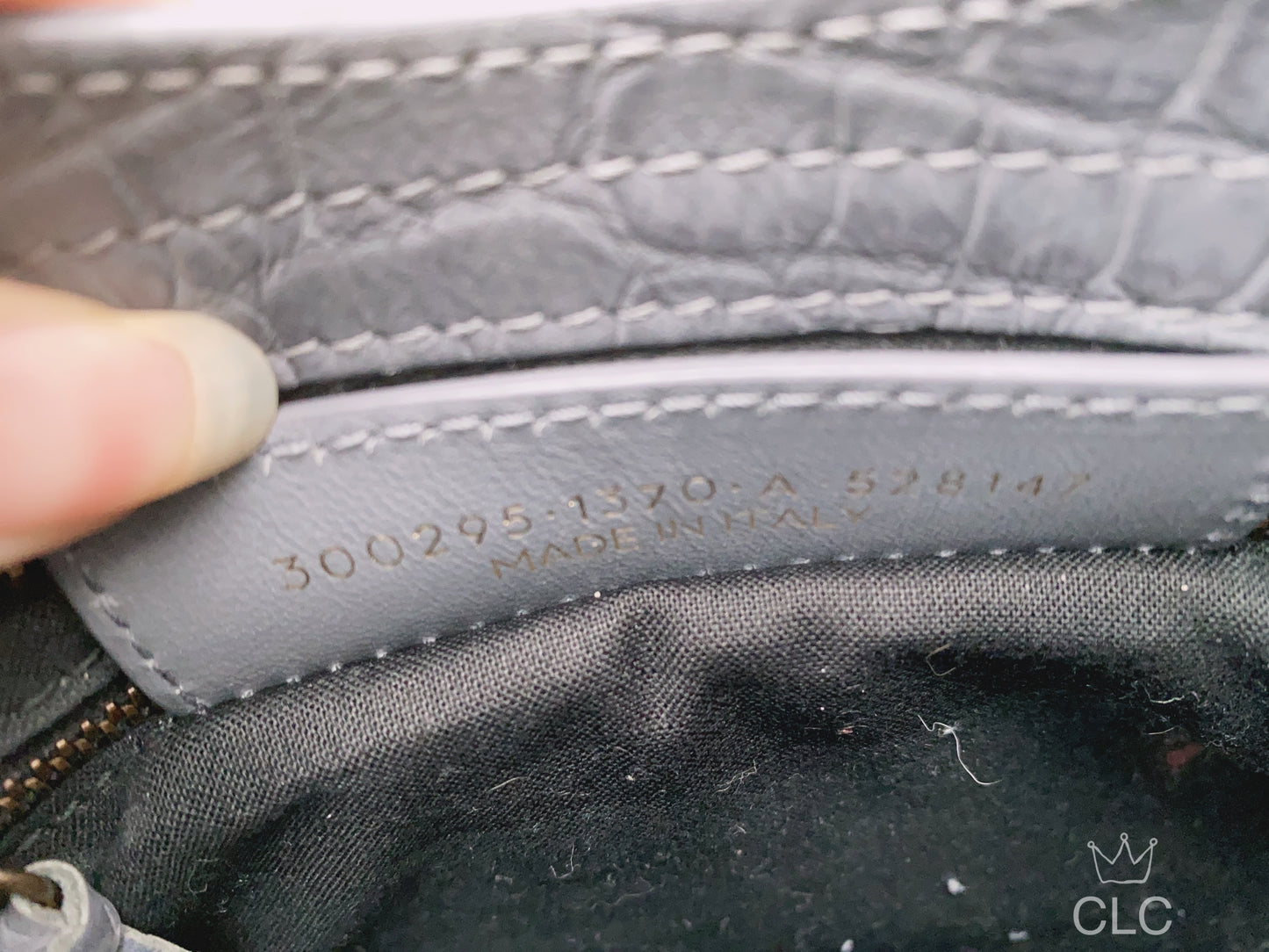 Balenciaga Grey Croc Embossed Leather RH Hardware Mini City Bag