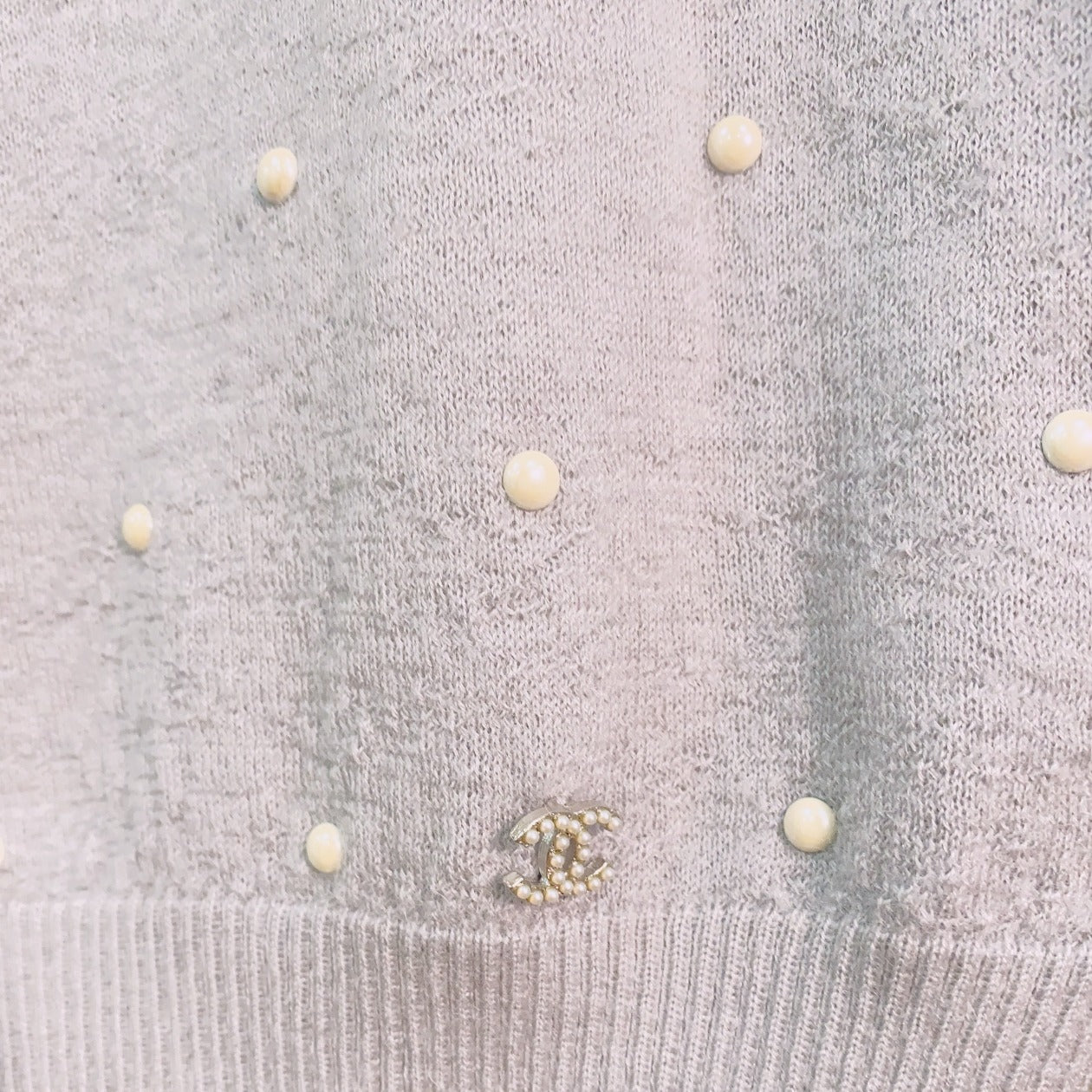 Chanel Pearl Sweater Grey SizeXS