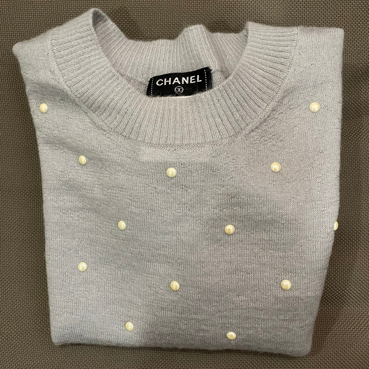 Chanel Pearl Sweater Grey SizeXS