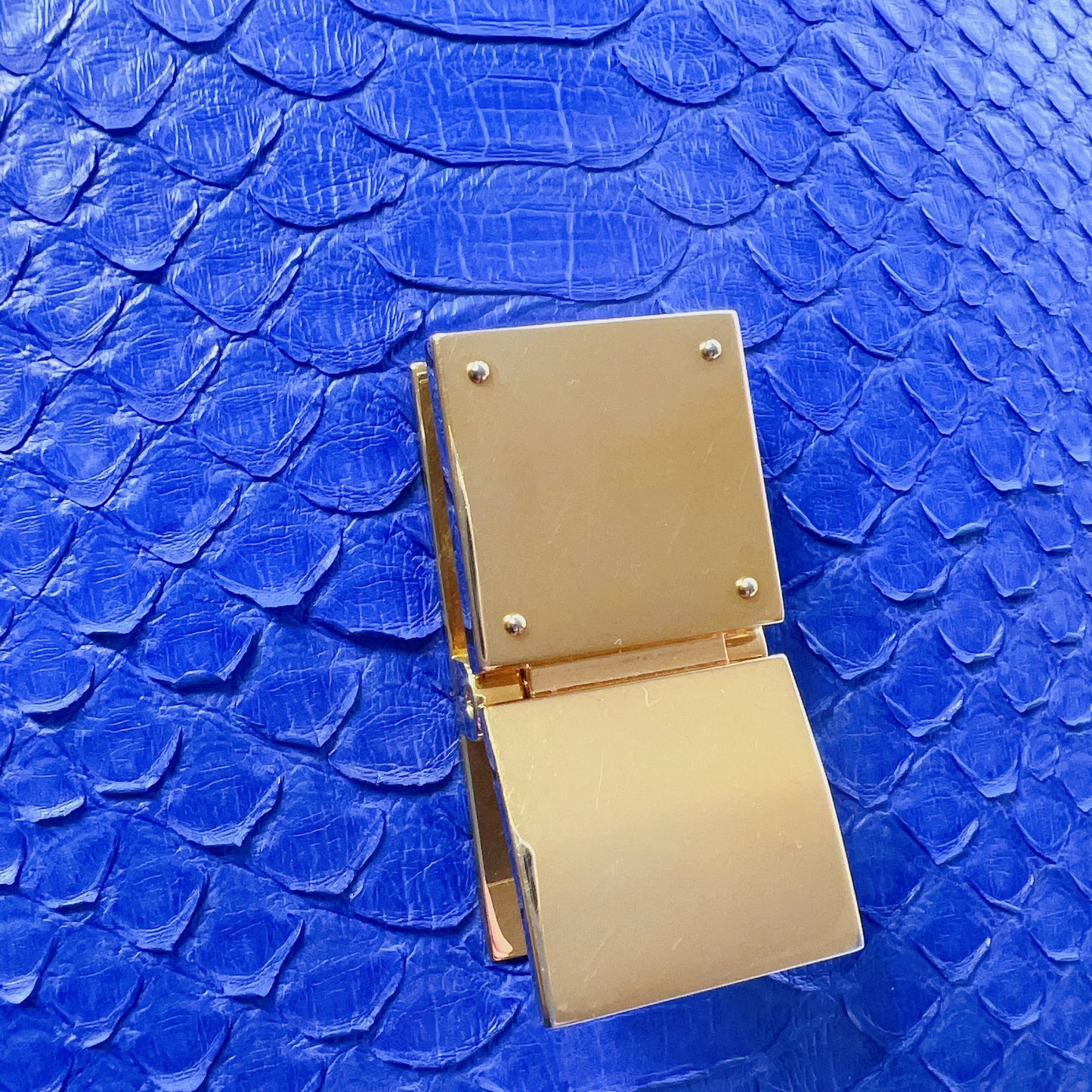 Celine Python Royal Blue Box GHW Medium Flap Handbag Cross Body Bag
