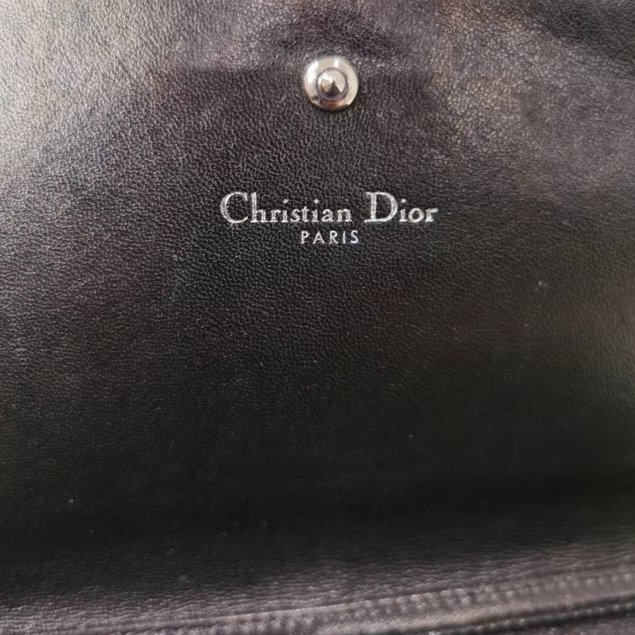 Christian Dior Black Leather Diorama Wallet on Chain - luxhub.ca