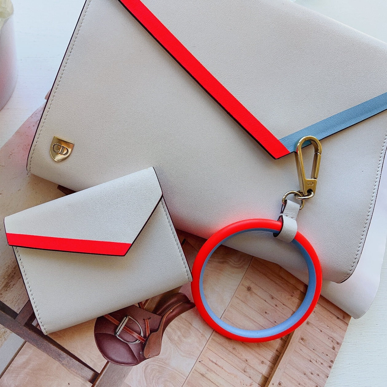 Dior White Dior Explorer Croisier Clutch
