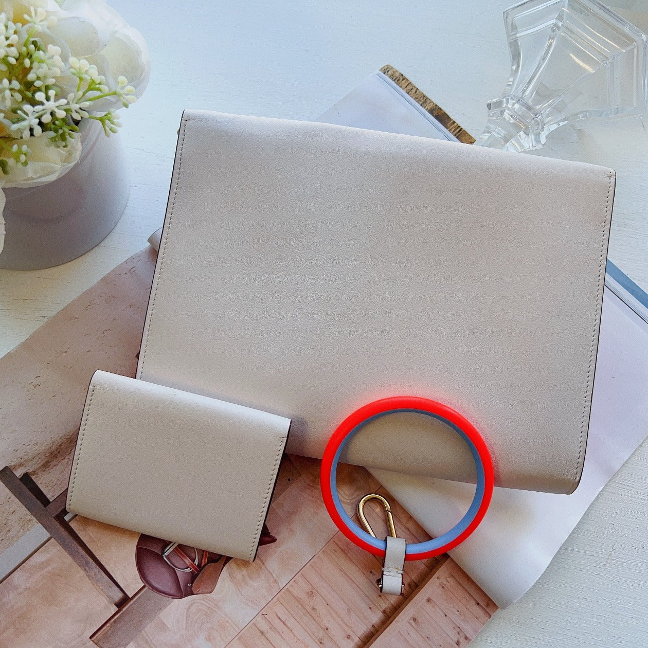 Dior White Dior Explorer Croisier Clutch