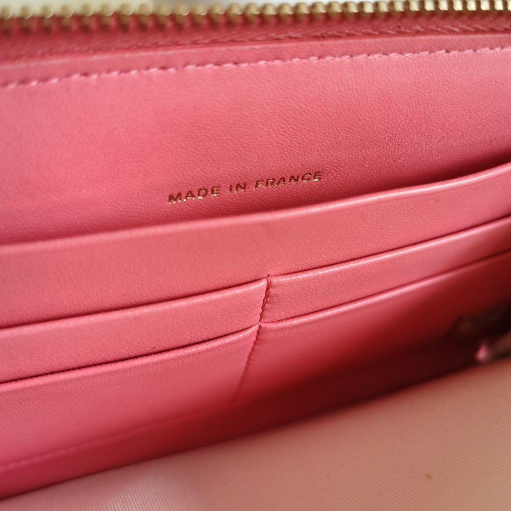 Chanel zipper long wallet valentine limited edition - luxhub.ca