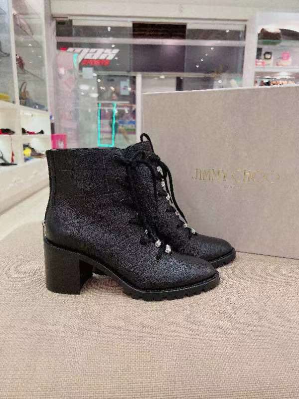 Jimmy Choo Leather Crystal Embellishments Combat Boots size39