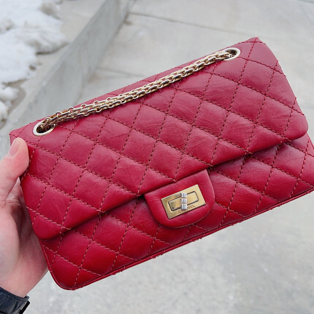 Chanel Burgundy Quilted Calfskin 2.55 Reissue 225 Flap Bag - luxhub.ca